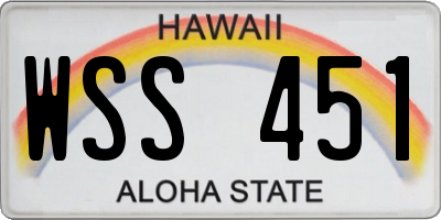 HI license plate WSS451