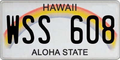 HI license plate WSS608