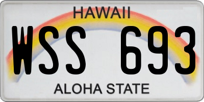 HI license plate WSS693