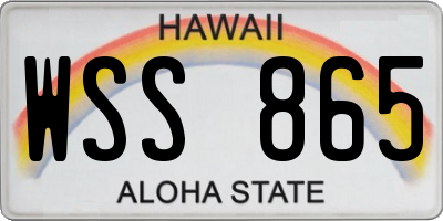 HI license plate WSS865