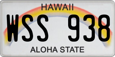 HI license plate WSS938