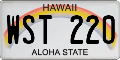 HI license plate WST220
