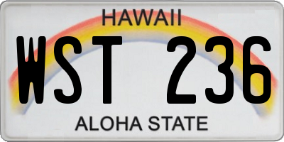HI license plate WST236