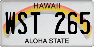 HI license plate WST265