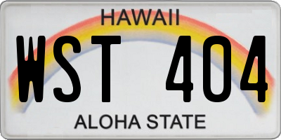 HI license plate WST404