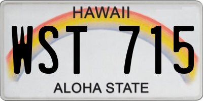 HI license plate WST715