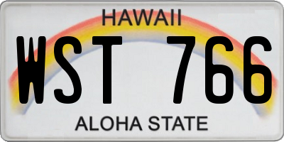 HI license plate WST766