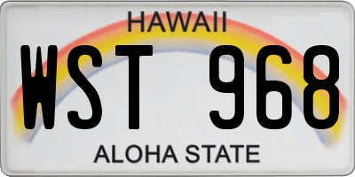 HI license plate WST968