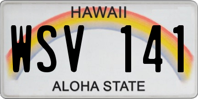 HI license plate WSV141