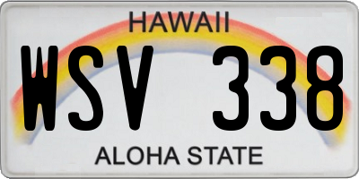 HI license plate WSV338