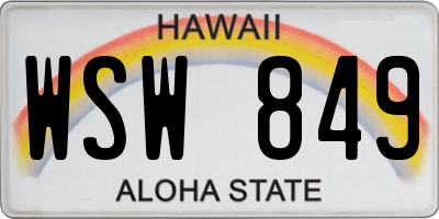 HI license plate WSW849
