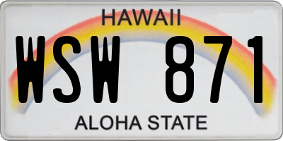 HI license plate WSW871