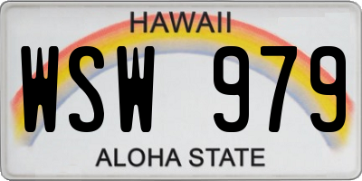 HI license plate WSW979