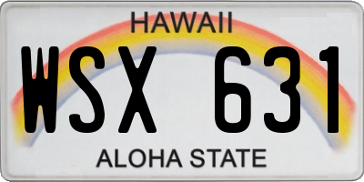 HI license plate WSX631