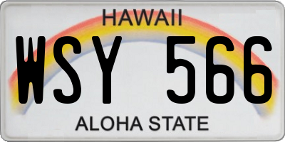HI license plate WSY566