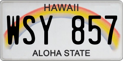 HI license plate WSY857