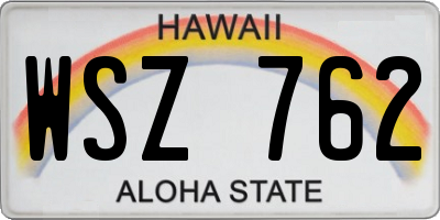 HI license plate WSZ762