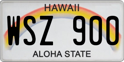 HI license plate WSZ900