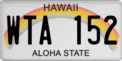 HI license plate WTA152