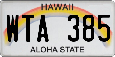 HI license plate WTA385