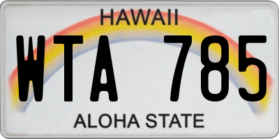 HI license plate WTA785
