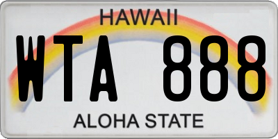 HI license plate WTA888