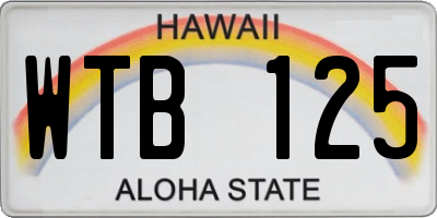 HI license plate WTB125