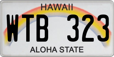 HI license plate WTB323