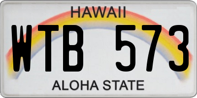 HI license plate WTB573