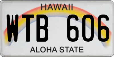 HI license plate WTB606