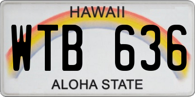 HI license plate WTB636