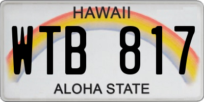 HI license plate WTB817