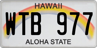 HI license plate WTB977