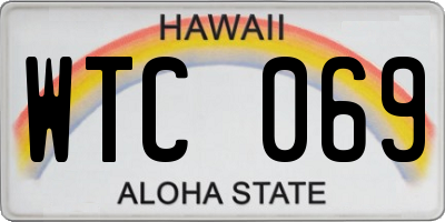 HI license plate WTC069