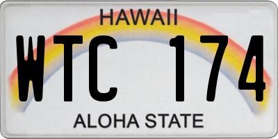 HI license plate WTC174