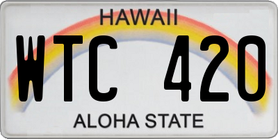 HI license plate WTC420