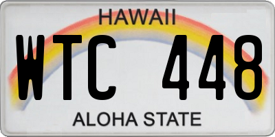 HI license plate WTC448