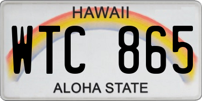 HI license plate WTC865
