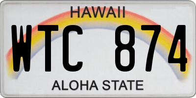 HI license plate WTC874