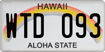 HI license plate WTD093