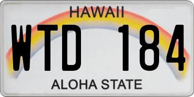 HI license plate WTD184