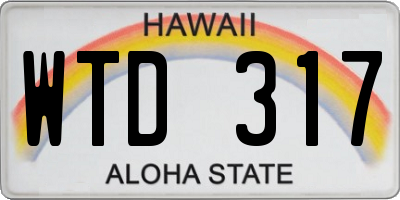 HI license plate WTD317