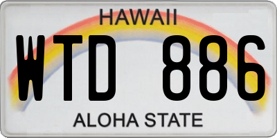 HI license plate WTD886