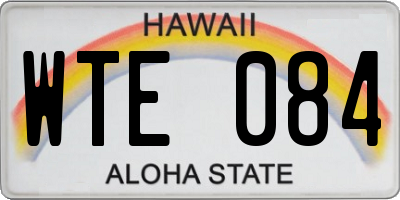 HI license plate WTE084