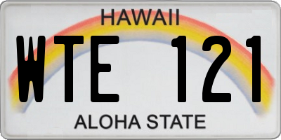HI license plate WTE121