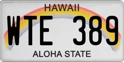 HI license plate WTE389