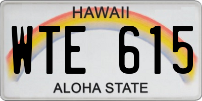HI license plate WTE615
