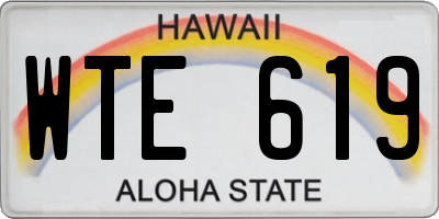 HI license plate WTE619