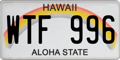 HI license plate WTF996