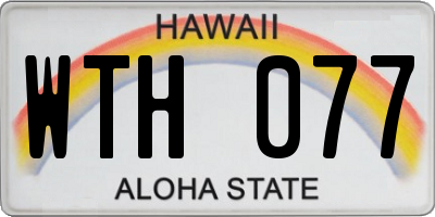 HI license plate WTH077